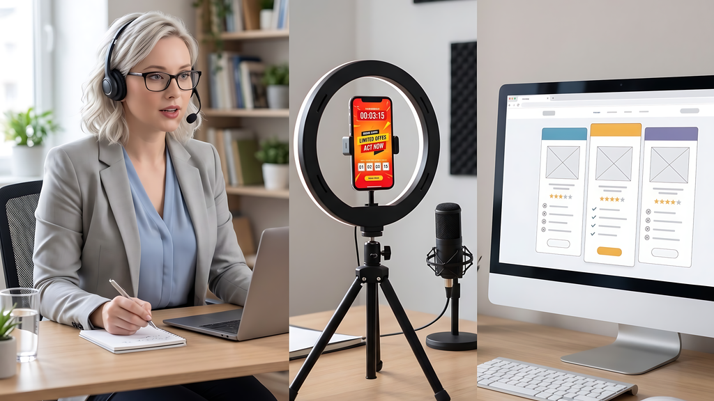 Comparison of real live selling, livestream selling, and website selling for affiliate marketing conversion